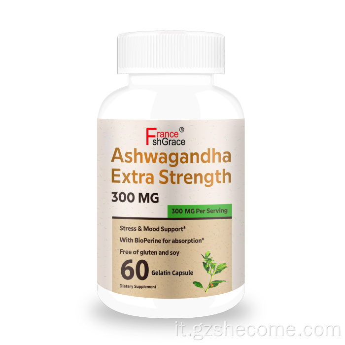 Supplemento di Ashwagandha biologico per gli adulti Stress Sollieve